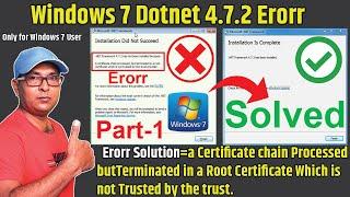 a Certificate chain Processed but Terminated in a root Certificate | Installation did not Succeed |