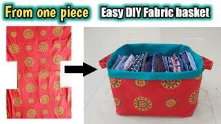 DIY Fabric Storage Basket Easy method/How to sew fabric basket fromold clothes /Sewing Tutorial