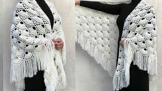 شال كروشيه مميز وسهل جدا/crochet shawl