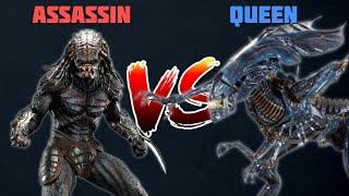 Assassin Predator VS Alien Queen FIGHT - YAUTJA XENOMORPH - WHO WINS!?