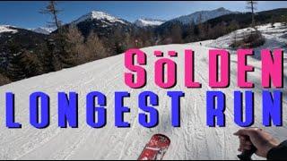 The Longest Run in Solden on a Monoski | Blue 32, Black 31, Blue 30, Red 7 and Blue 9