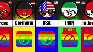 Countries that banned VS not banned LGBTQ Flag #countryballs