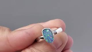 Australian boulder opal ring / opal ring / opal jewelry / boulder opal / crystal opal / black opal