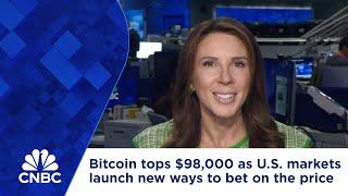 Bitcoin tops $98,000 as U.S. markets launch new ways to bet on the price