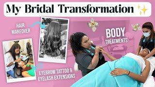 BRIDAL GLOWUP WITH ME / Eyebrow Tattoo, Eyelash Extension, Nails, Hair Makeover & More!