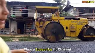 Huge Road Roller at Road Construction site - Dozer Video - Roadplanet