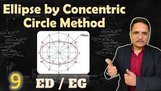 Ellipse by Concentric Circle Method | Mapping of Dimensions for Ellipse | Engineering Drawing