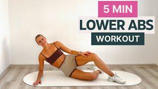 5 MIN LOWER ABS WORKOUT | Pilates, No Equipment