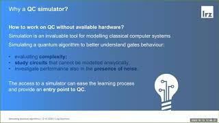 Tech talk: Simulating Quantum Algorithms on HPC Systems: A Performance Perspective