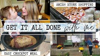 Get It All Done #WithMe // easy crockpot meal, fall decorating & shop with me at an Amish store!