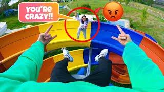 ESCAPING FROM CRAZY CHEATED WIFE @DumitruComanac (Action Parkour Chase POV)