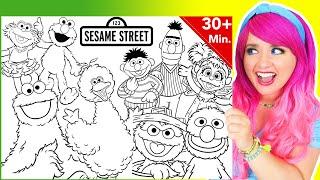 Coloring All Sesame Street Characters Coloring Pages | 30+ Minutes | Markers, Crayons & Pencils