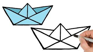 How to Draw a Paper Boat| Super Easy Step-by-Step Tutorial!