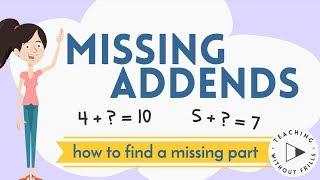 Missing Addends: Finding a Missing Part for Kids