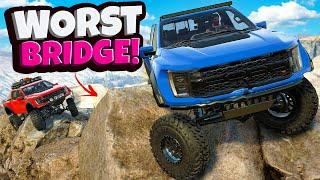 We Climbed the Most DANGEROUS BRIDGE in TRUCKS in Snowrunner Mods!