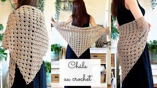 Comment faire un Châle facile au crochet  Léger et Doux  Grand Modèle Débutant Tuto ⭐️ Chèche