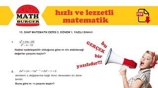 10. SINIF MATEMATİK 2. DÖNEM 1. YAZILI SINAVI / YENİ