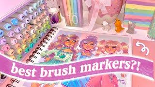 drawing fruits as humans  ft. Arrtx oros 66 pastel markers set [unbox & review]