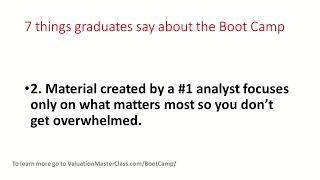 Is the Valuation Master Class Boot Camp right for you?