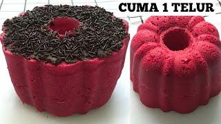 BOLU KUKUS RED VELVET CUMA 1 TELUR SAJA