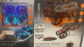 NEW DRONES Sharper Image Lumo Stunt and Aero Drone HOMETOWN PA WALMART  You Cant Record here 