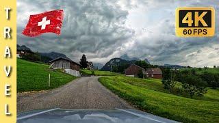 103. Driving in Switzerland in the morning of Alt. St. Johann 4K 