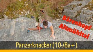 Simon Raiber in "Panzerknacker" (10-/8a+) | Sportklettern am Bärenkopf, Altmühltal