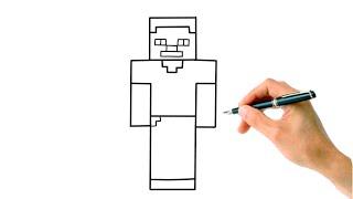 How to draw Steve from Minecraft ️ Step by step tutorial  | Small Artists