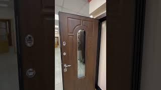 Входная дверь для коттеджа Севилья панель/панель, Дуб темный + Дуб темный (Стальная Линия)