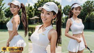 AI ART LOOKBOOK │ 섹시한 테니스 소녀 │ Gorgeous Tennis Girl │ セクシーなテニス少女