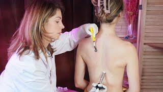 ASMR Back & Scalp Exam | Unintentional Spine Realignment, Neck & Shoulder Therapy | Crinkly Coat