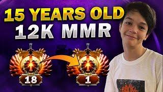 15 YEARS OLD CARRY PLAYER REACHED 12k MMR - Road to Top 1 MMR Rank in Dota 2