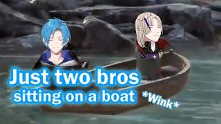 Just two bros sitting on a boat chillin