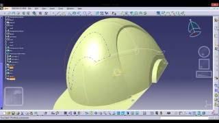 Catia surface tutorial - Modelling of helmet