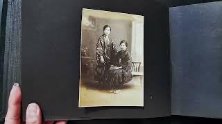 Japanese Antique Photo Album / Vintage Black and white photos / Japan Memory Album