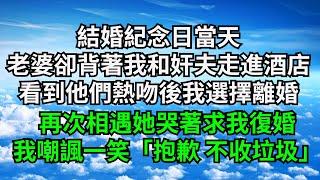 結婚紀念日當天，老婆卻背著我和奸夫走進酒店，看到他們激情熱吻後我選擇離婚，再次相遇她哭著求我復婚，我嘲諷一笑「抱歉 不收垃圾」【三味時光】#深夜淺讀 #花開富貴#一口氣看完系列#小說