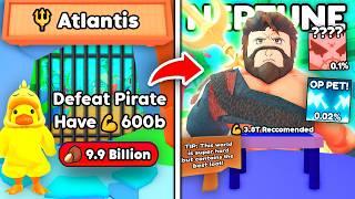 I Unlocked NEW Atlantis World With FREE GODLY Pets and Buffs in Arm Wrestling Simulator! (Roblox)