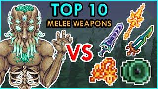 TOP 10 Melee Weapons vs Moon Lord | Terraria 1.4.1 Comparison