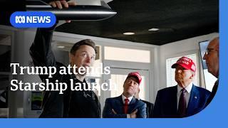 SpaceX Starship aborts booster 'catch' with Donald Trump in attendance | ABC NEWS