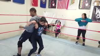 Beginners pro wrestling fundamentals in a spot