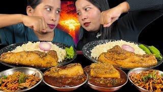 LAST CHALLENGE + REAL CHALLENGE || 1KG PORK EATING CHALLENGE WITH RICE ️️️