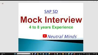 SAP SD Mock Interview for 4 to 10 years experience. ||S/4 HANA|| Enhancements || Support|| Fiori ||