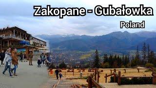 Zakopane Poland 4k Walking Tour - Gubalowka, Tatry mountains view, Rainy Day Out