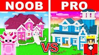 NOOB vs PRO: GIRLS VS BOYS MODERN HOUSE Build Challenge in Minecraft!