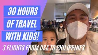 30 HOURS OF TRAVEL W/ KIDS | USA to Philippines Flights (St. Louis - Los Angeles - Incheon - Manila)