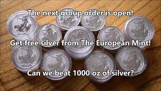 FREE silver promotion & HUGE Group order is OPEN via The European Mint