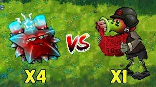 4 Fusion Plants Vs 1 Ultimate Cherry Shooter - Who Will Win? PVZ 1 Fusion Challenge