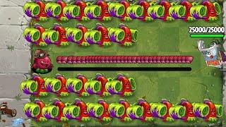 PvZ 2 Challenge - 100 Plant Level 1 Vs Custom Sunday Edition Zombie 25000 HP - Who will Win