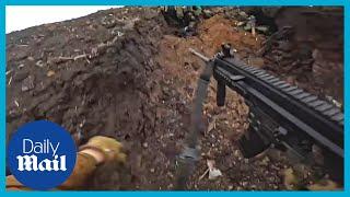 Ukrainian soldiers take Russian trench in terrifying POV footage from Bakhmut