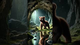 Curious Bear's Magical Cave Adventure  #BrownBear #CaveExploration #NatureMagic #CuteAnimals